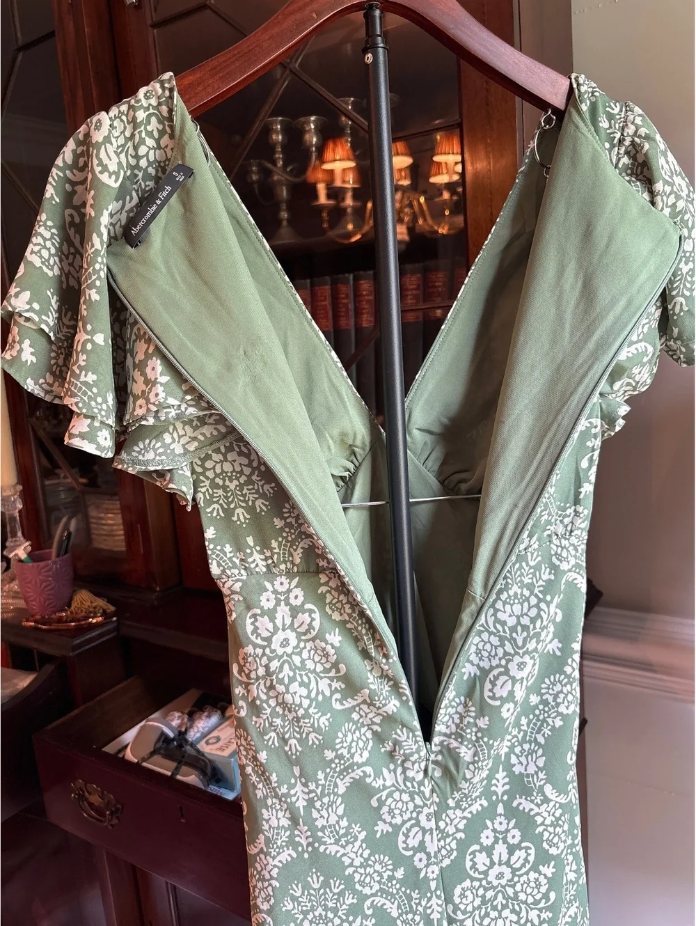 Abercrombie & Fitch Green Floral Maxi S